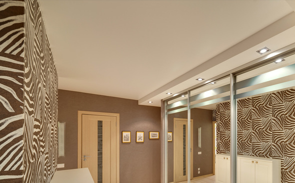 Sufit napinany matowy w korytarzu S = 9 m2